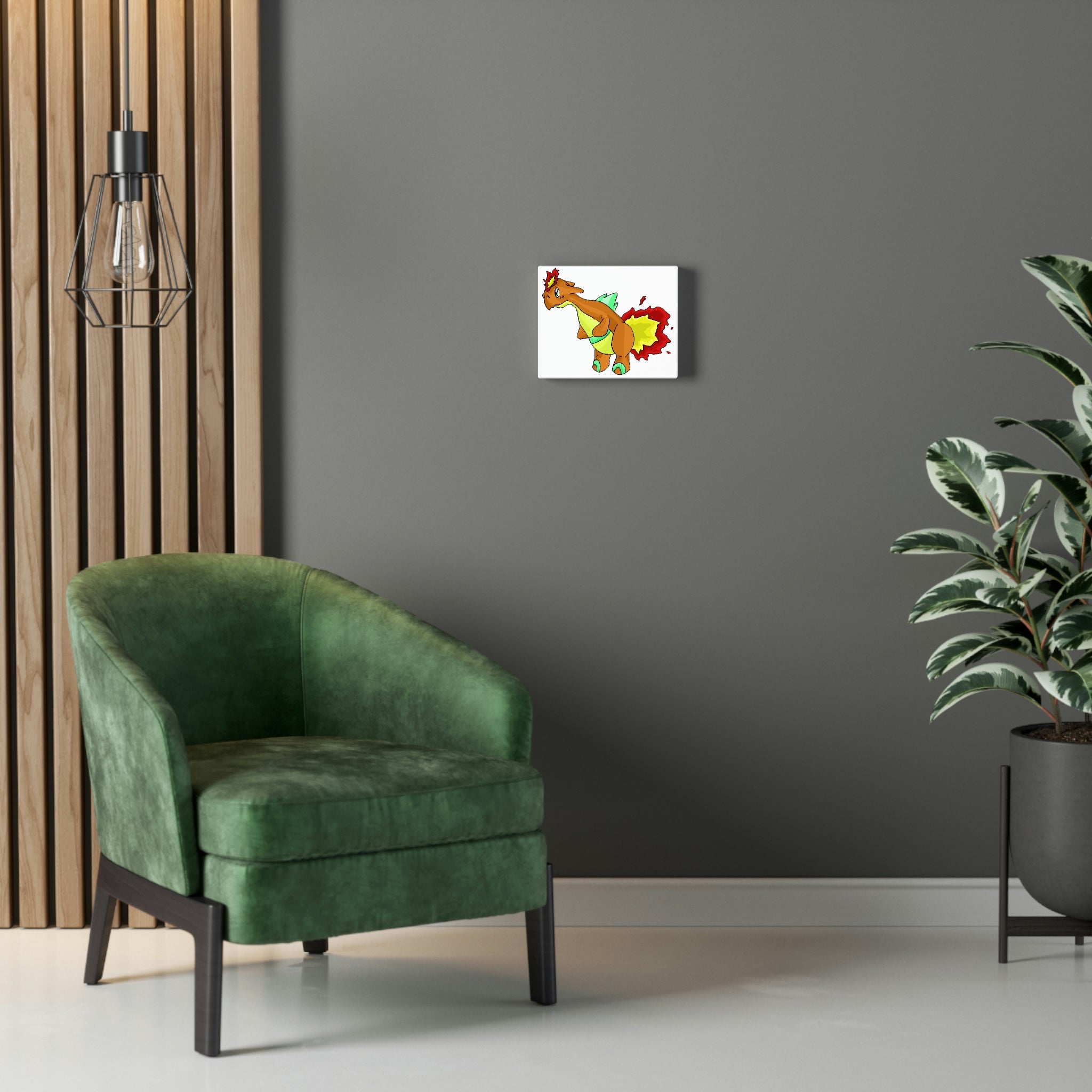 Chibiki Stretched Canvas featuring vibrant colors and high detail, stretched on a sturdy wooden frame, ideal for indoor decoration.