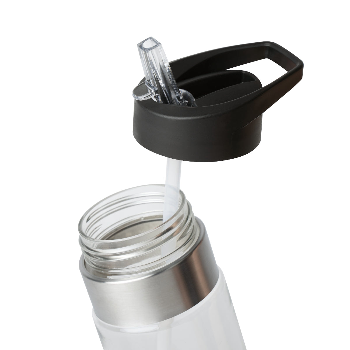 Chicago Skyline Kensington Tritan™ Sport Bottle, 20oz with a carabiner hook and straw, showcasing a stylish design.