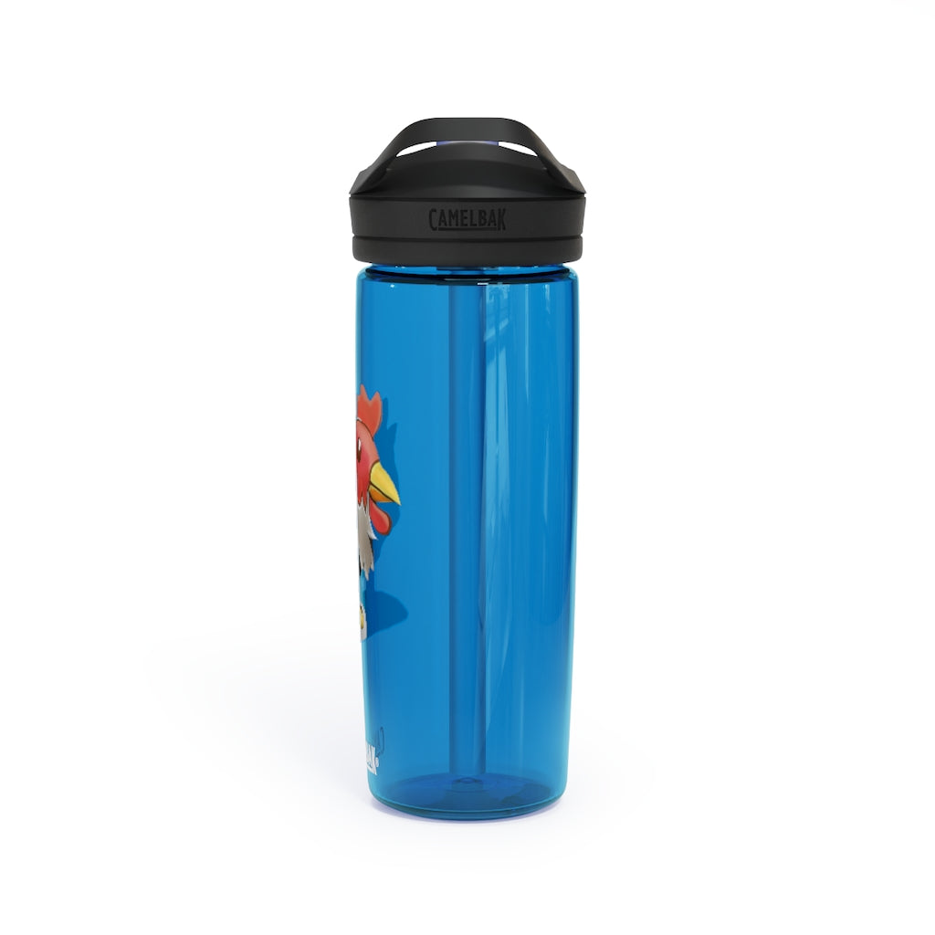 Chicken CamelBak Eddy® Water Bottle in vibrant colors, showcasing its ergonomic design and spill-proof biting valve.