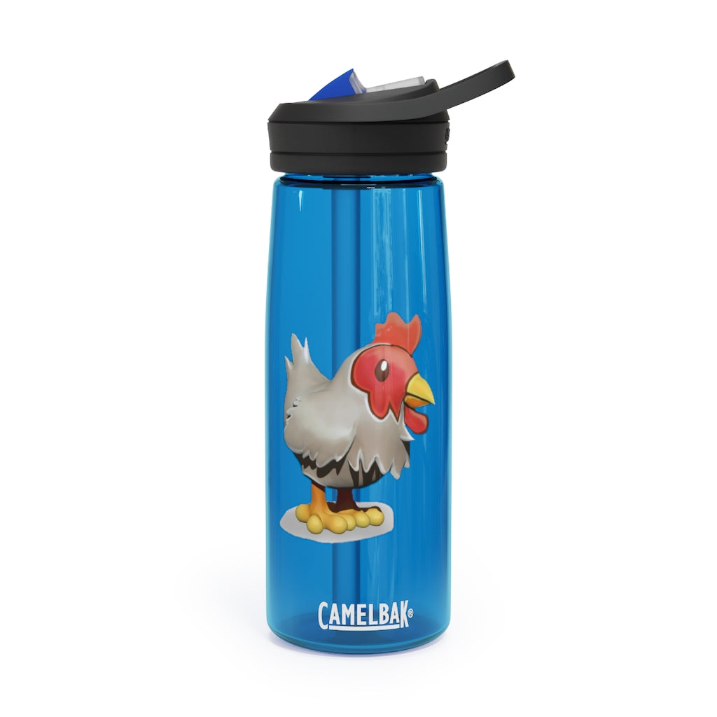 Chicken CamelBak Eddy® Water Bottle in vibrant colors, showcasing its ergonomic design and spill-proof biting valve.