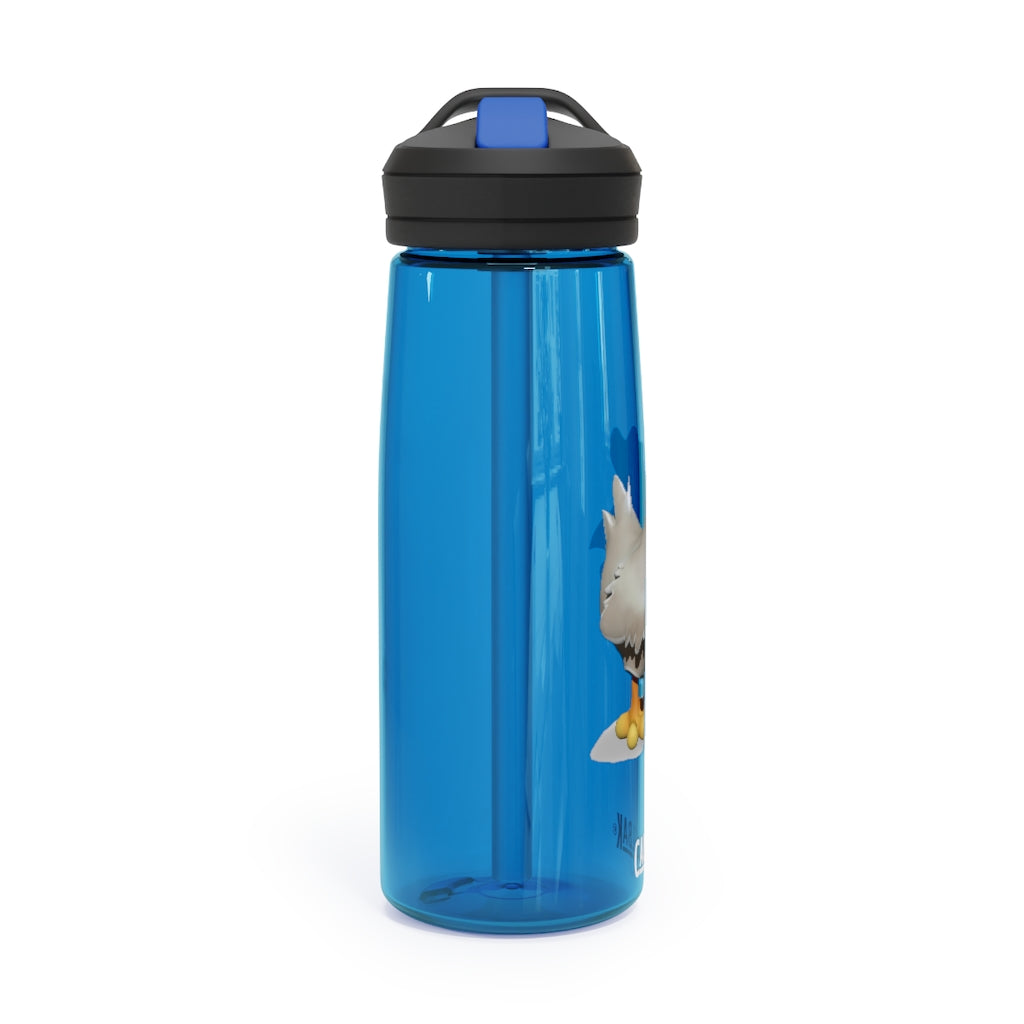 Chicken CamelBak Eddy® Water Bottle in vibrant colors, showcasing its ergonomic design and spill-proof biting valve.