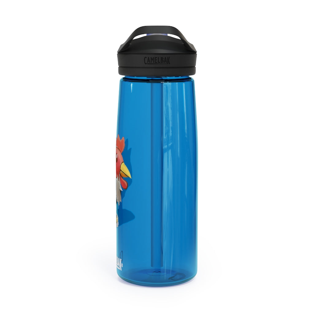 Chicken CamelBak Eddy® Water Bottle in vibrant colors, showcasing its ergonomic design and spill-proof biting valve.