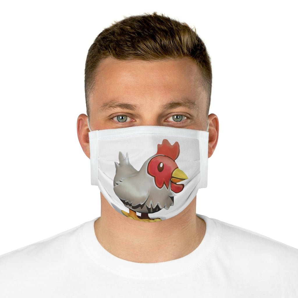 A stylish Chicken Cotton Face Mask featuring a vibrant chicken motif, made from 100% cotton with adjustable earloops and nose wire.