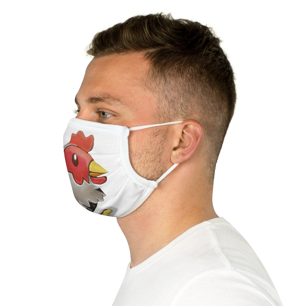 A stylish Chicken Cotton Face Mask featuring a vibrant chicken motif, made from 100% cotton with adjustable earloops and nose wire.