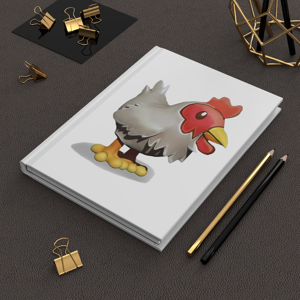 Stylish Chicken Hardcover Journal Matte with customizable covers and lined pages, perfect for personal journaling.