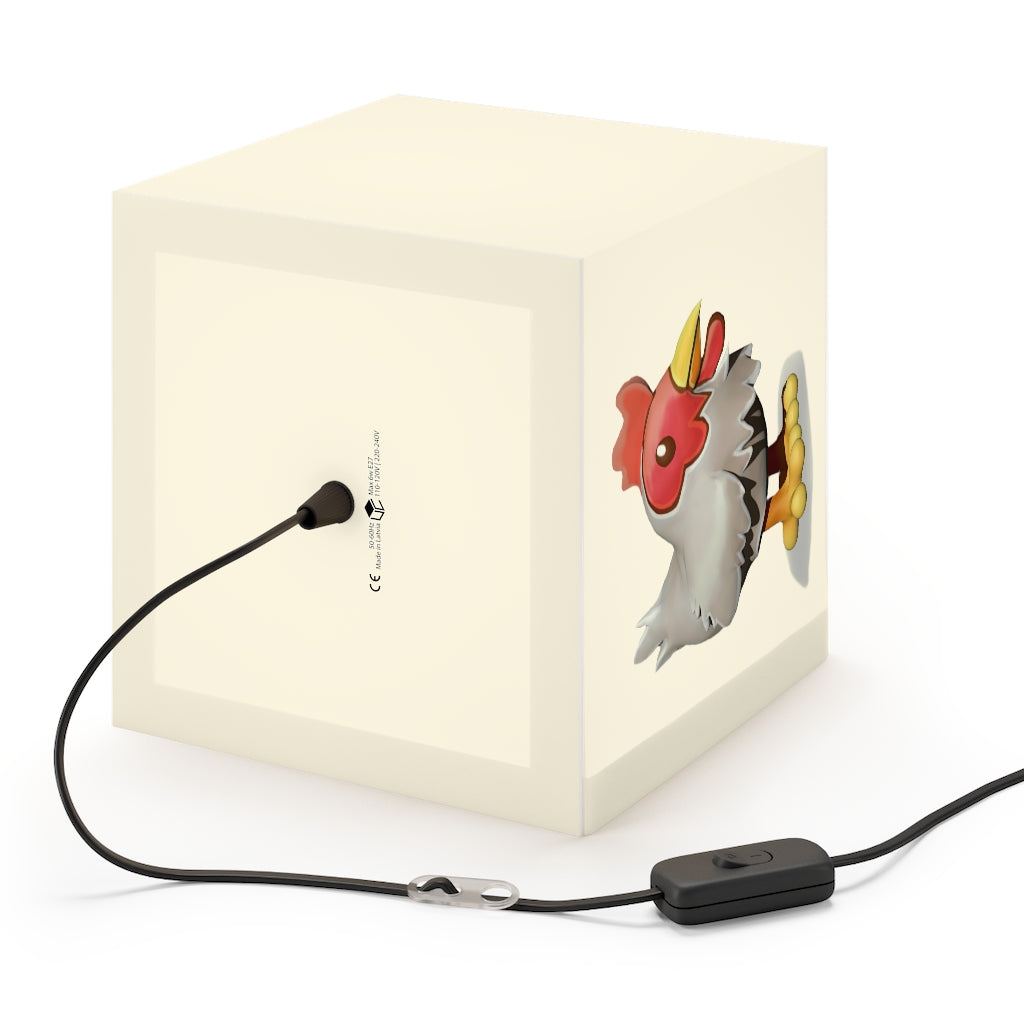 A stylish Chicken Personalized Lamp in a cube shape, showcasing its unique design and soft glow, perfect for indoor decoration.