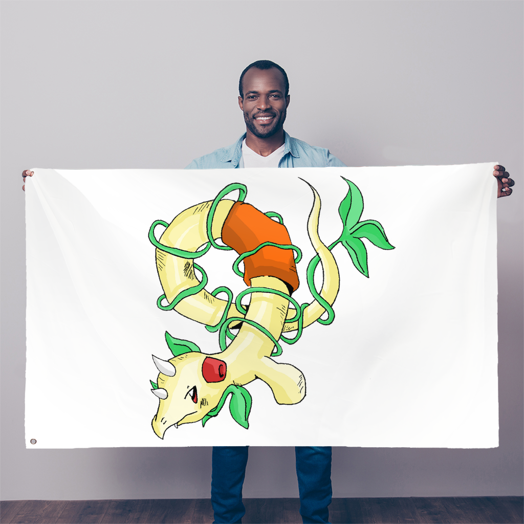 Chickgoton Sublimation Flag, 5FT x 3FT, made of durable polyester with vibrant colors and double-stitched edges, featuring two eyelets for easy hanging.