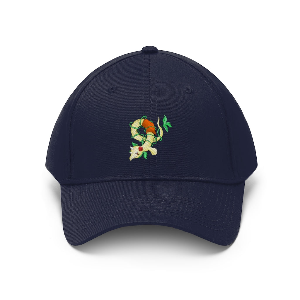 Chickgoton Unisex Twill Hat in solid color, showcasing its 6-panel design and adjustable Velcro closure.