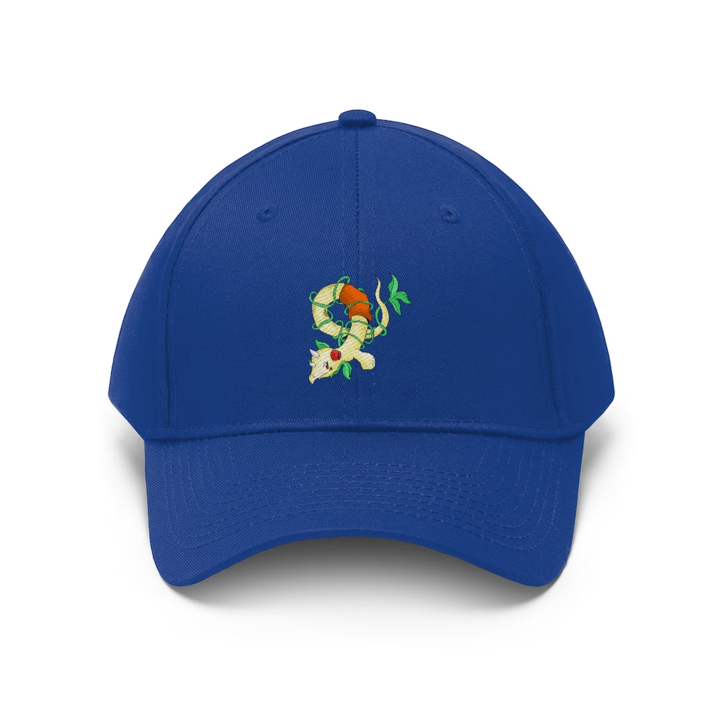 Chickgoton Unisex Twill Hat in solid color, showcasing its 6-panel design and adjustable Velcro closure.