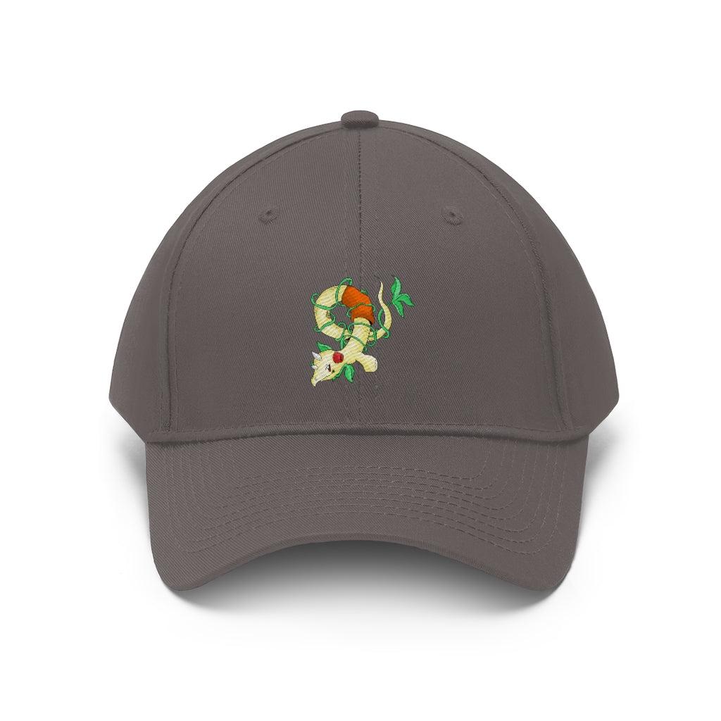 Chickgoton Unisex Twill Hat in solid color, showcasing its 6-panel design and adjustable Velcro closure.