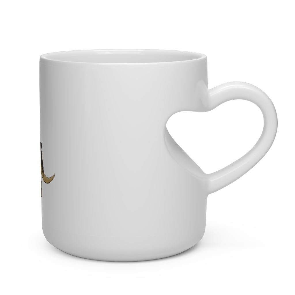 Chihuadud Heart Shape Mug, white ceramic with a heart-shaped handle, perfect for hot beverages.