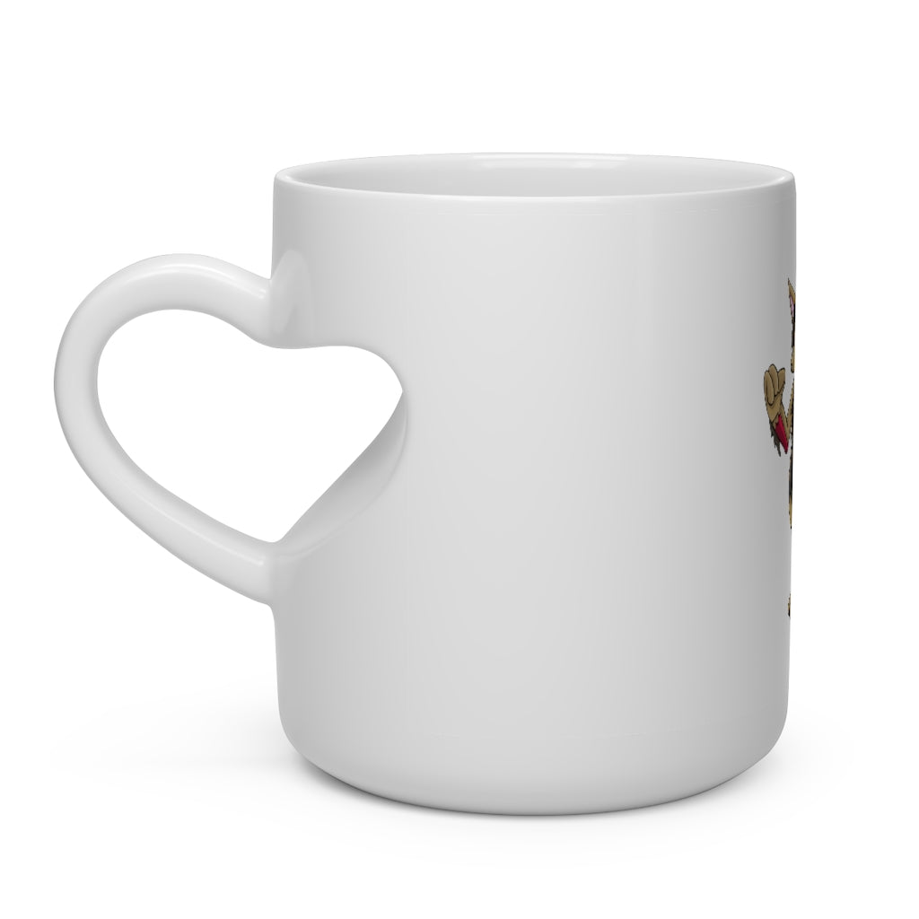 Chihuadud Heart Shape Mug, white ceramic with a heart-shaped handle, perfect for hot beverages.