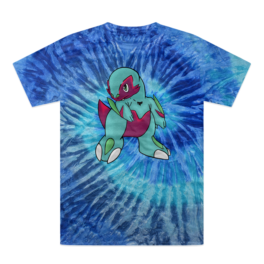 Chiki Tie-Dye T-Shirt showcasing vibrant colors and unique patterns, made from 100% heavyweight cotton with double-needle stitching.