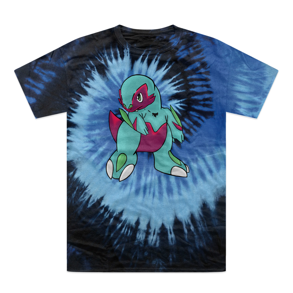 Chiki Tie-Dye T-Shirt showcasing vibrant colors and unique patterns, made from 100% heavyweight cotton with double-needle stitching.