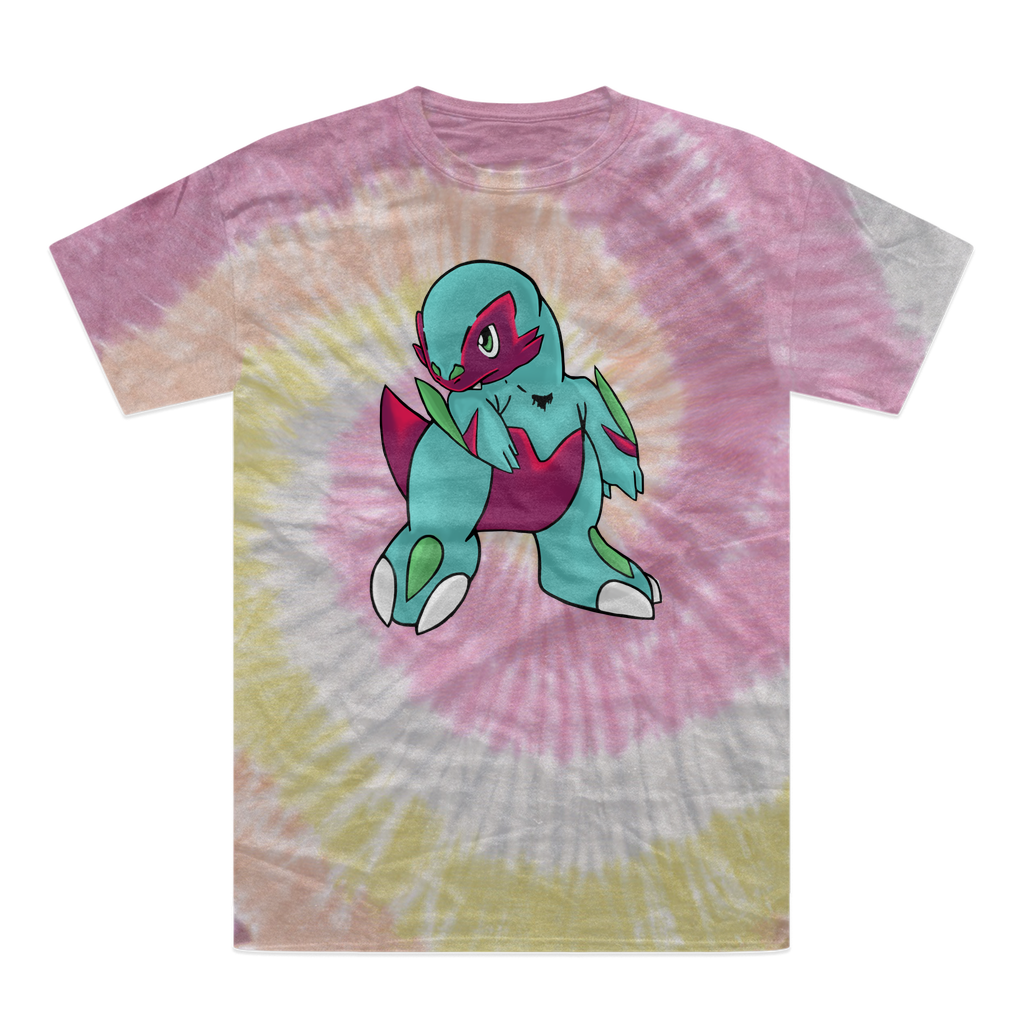 Chiki Tie-Dye T-Shirt showcasing vibrant colors and unique patterns, made from 100% heavyweight cotton with double-needle stitching.