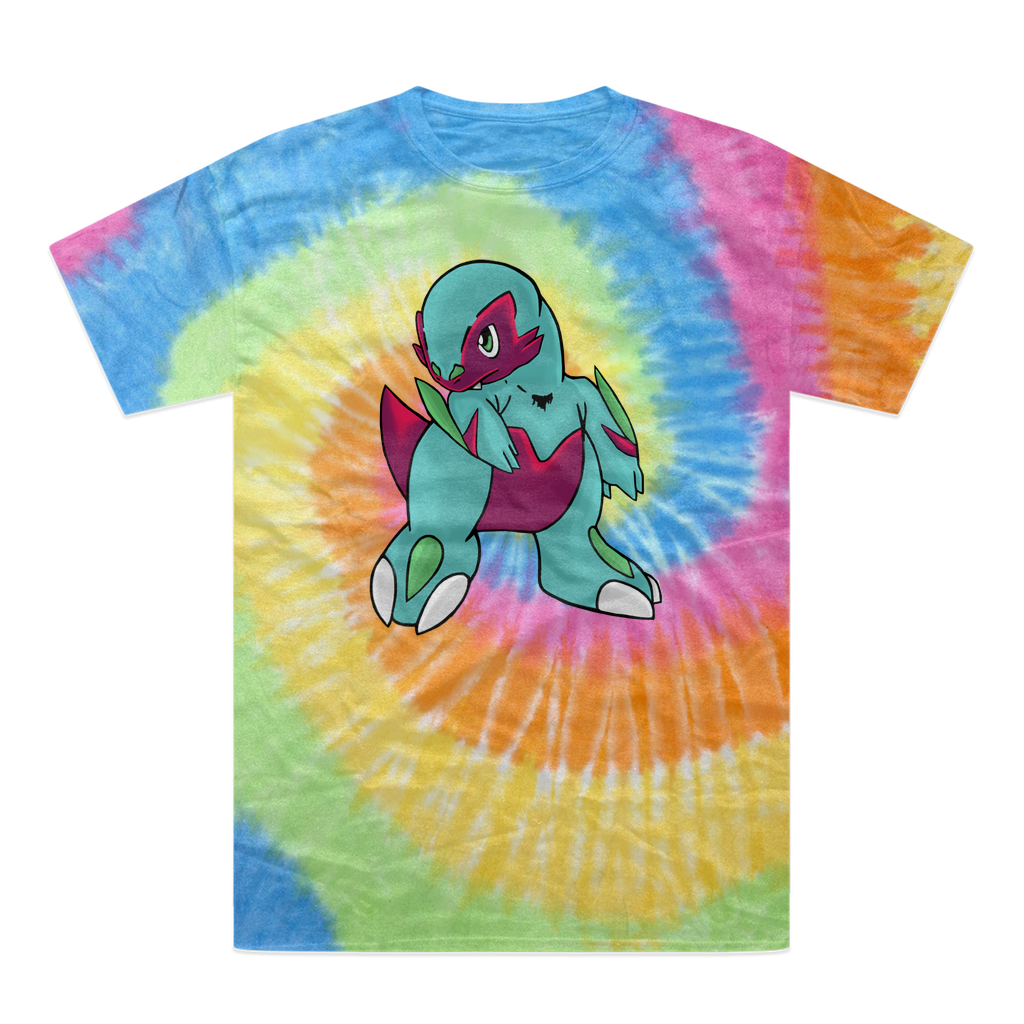 Chiki Tie-Dye T-Shirt showcasing vibrant colors and unique patterns, made from 100% heavyweight cotton with double-needle stitching.