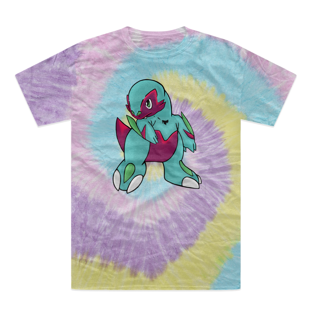 Chiki Tie-Dye T-Shirt showcasing vibrant colors and unique patterns, made from 100% heavyweight cotton with double-needle stitching.