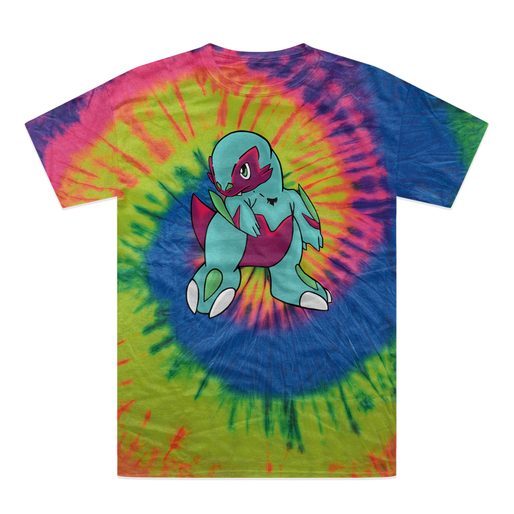 Chiki Tie-Dye T-Shirt showcasing vibrant colors and unique patterns, made from 100% heavyweight cotton with double-needle stitching.