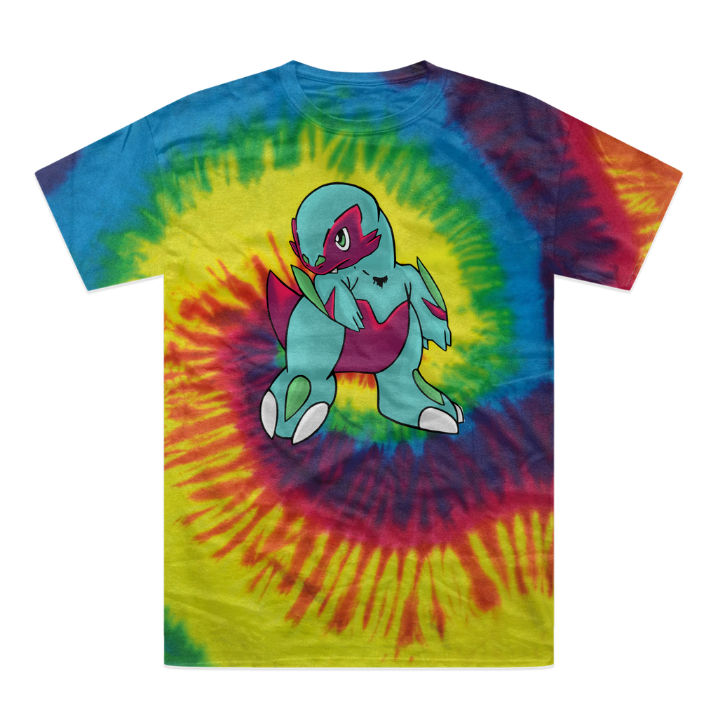 Chiki Tie-Dye T-Shirt showcasing vibrant colors and unique patterns, made from 100% heavyweight cotton with double-needle stitching.