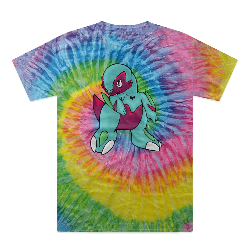 Chiki Tie-Dye T-Shirt showcasing vibrant colors and unique patterns, made from 100% heavyweight cotton with double-needle stitching.