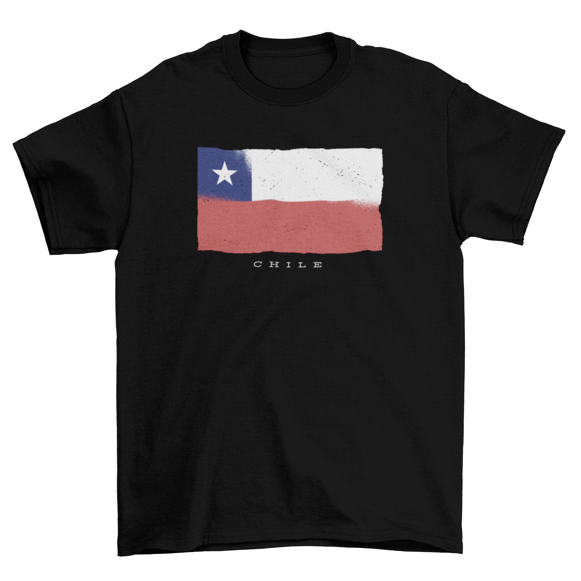 Chile Grunge Flag T-shirt featuring a distressed flag design in vibrant colors.