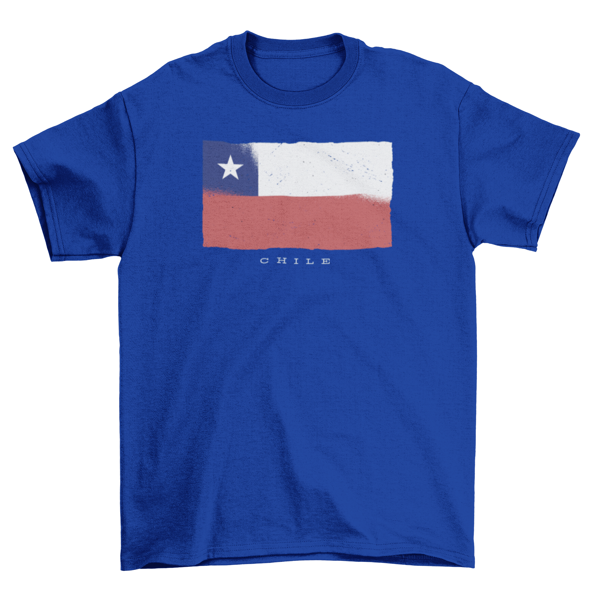 Chile Grunge Flag T-shirt featuring a distressed flag design in vibrant colors.