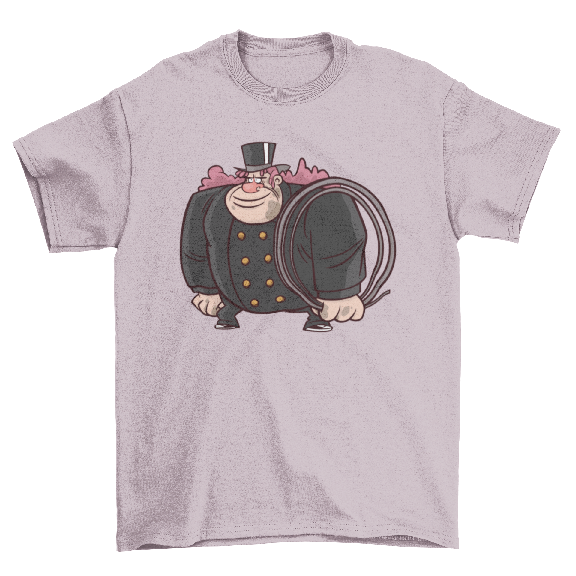 Cartoon-style Chimney Sweeper T-Shirt featuring a whimsical design of a chimney sweeper man.