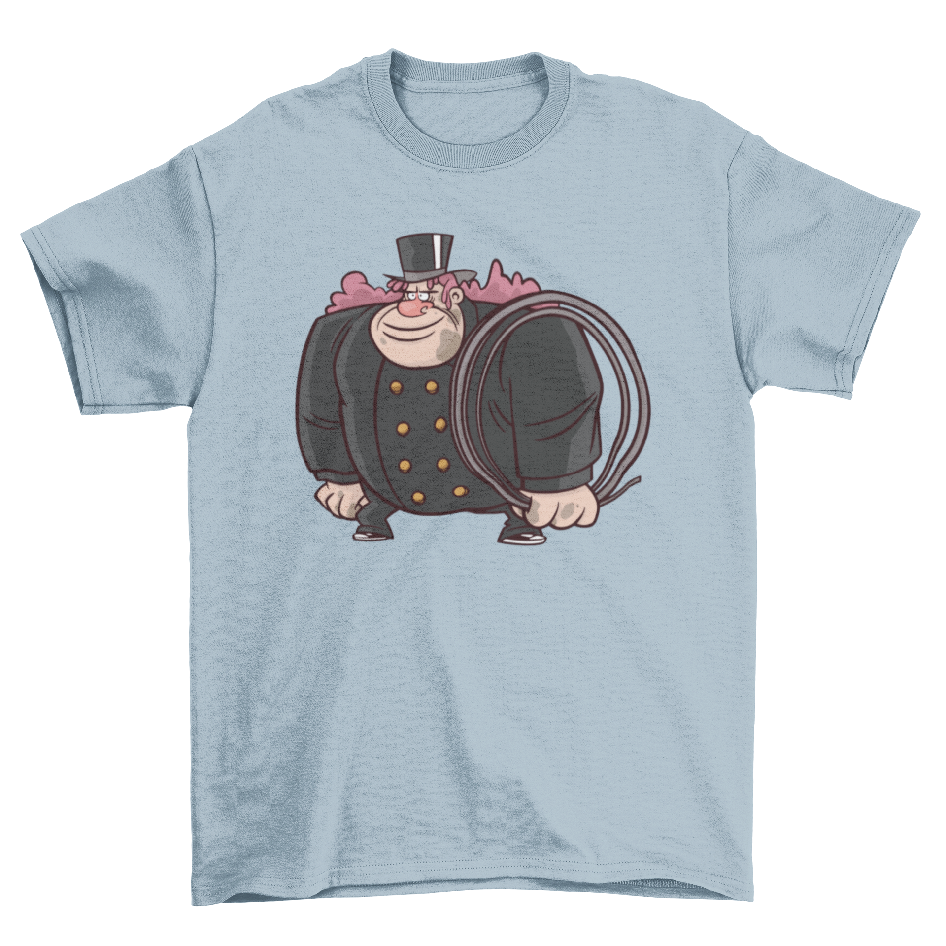 Cartoon-style Chimney Sweeper T-Shirt featuring a whimsical design of a chimney sweeper man.