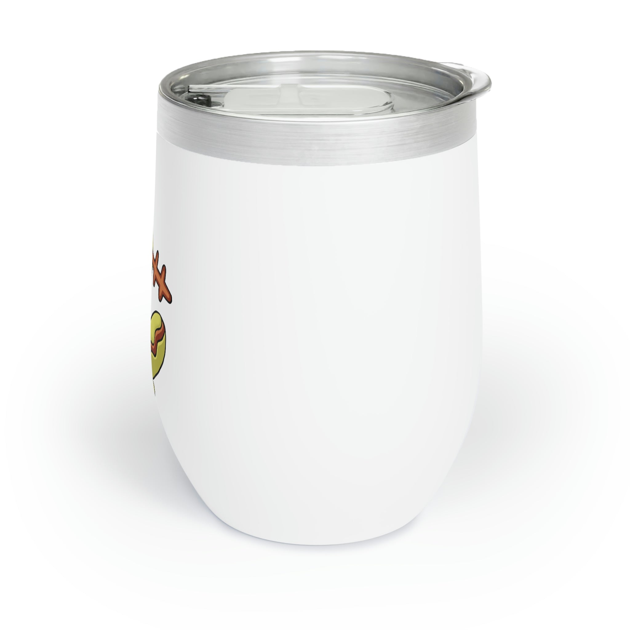 Chinchow Chill Wine Tumbler in stainless steel with a customizable design, showcasing its double-insulated walls and stemless shape.