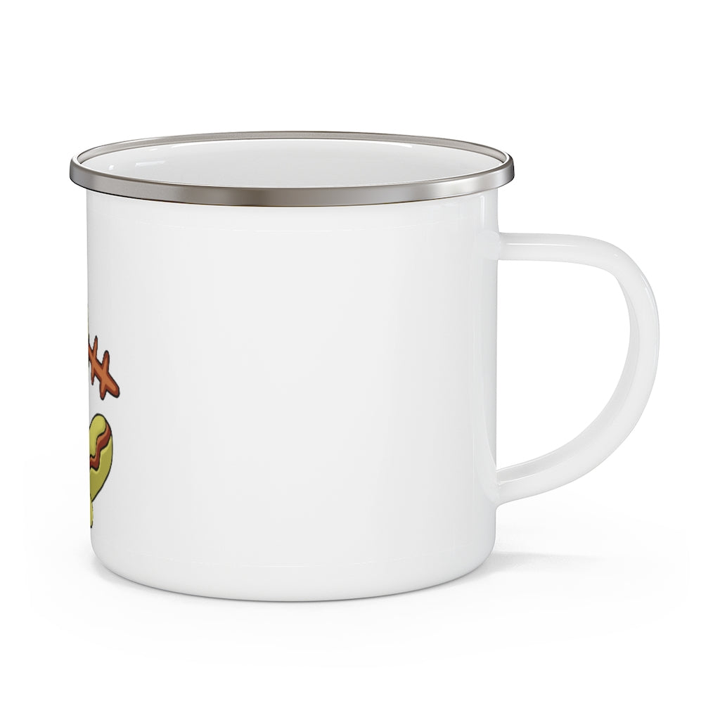 Chinchow Enamel Camping Mug with a stylish design, perfect for outdoor use, featuring a C-handle and customizable printing.