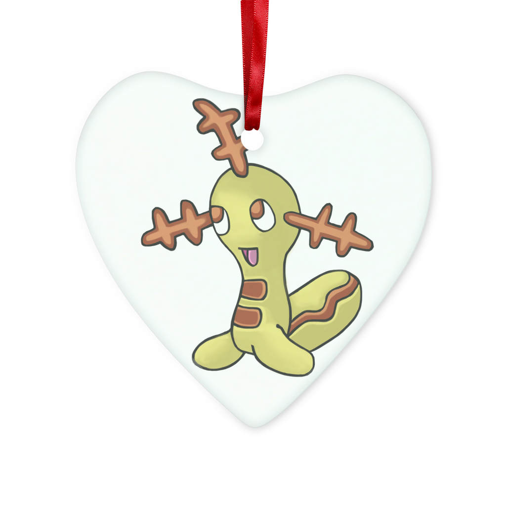 Chinchow Glass Hanging Ornament in round and heart shapes with red ribbon and gold string, beautifully packaged in a white box.