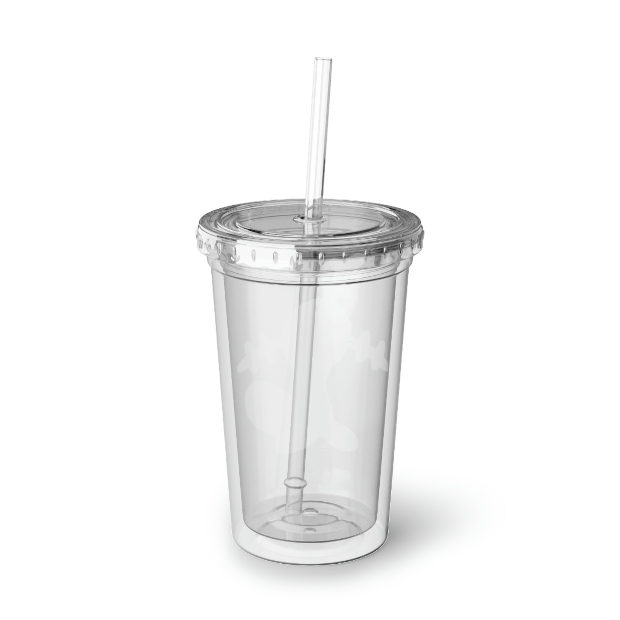 Chinchow Suave Acrylic Cup with vibrant custom design, double-wall insulation, and BPA-free lid and straw.