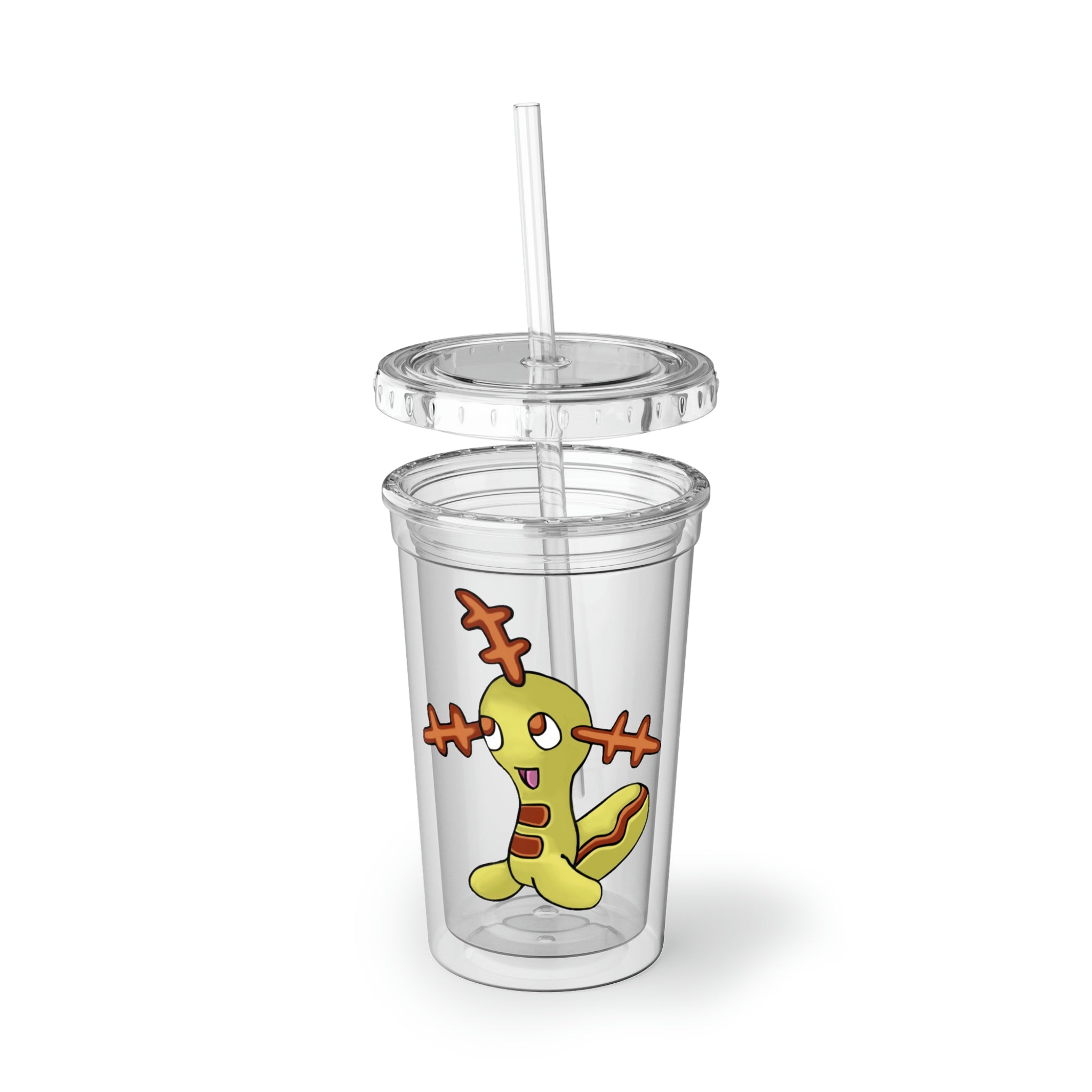 Chinchow Suave Acrylic Cup with vibrant custom design, double-wall insulation, and BPA-free lid and straw.