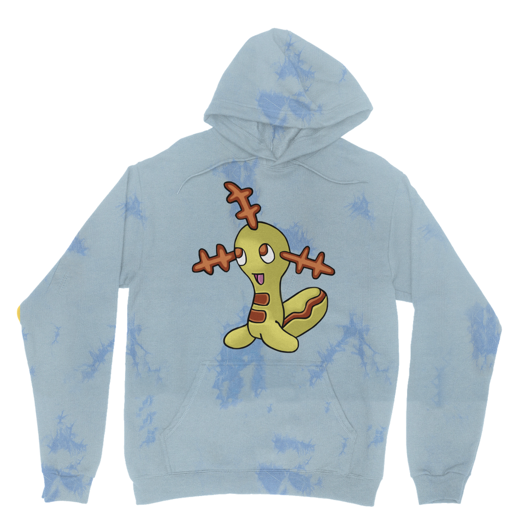 Chinchow Tie Dye Hoodie featuring a unique tie dye pattern, brushed back fleece material, and a kangaroo pouch pocket.