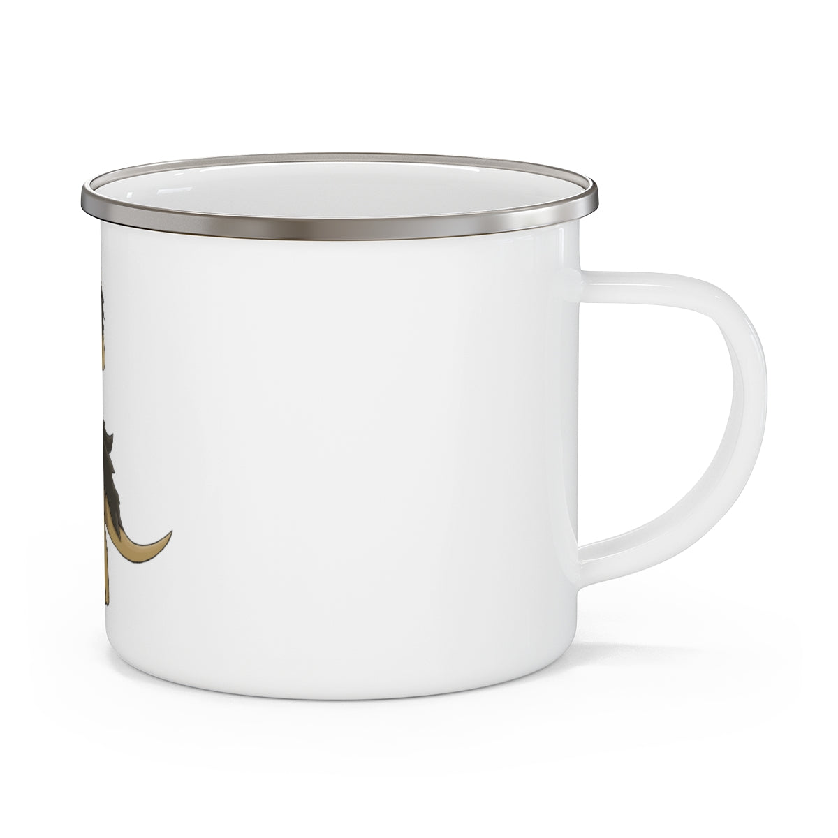 Chiwuadud Layboy Enamel Camping Mug with a C-handle, featuring a personalized design and durable stainless steel construction.