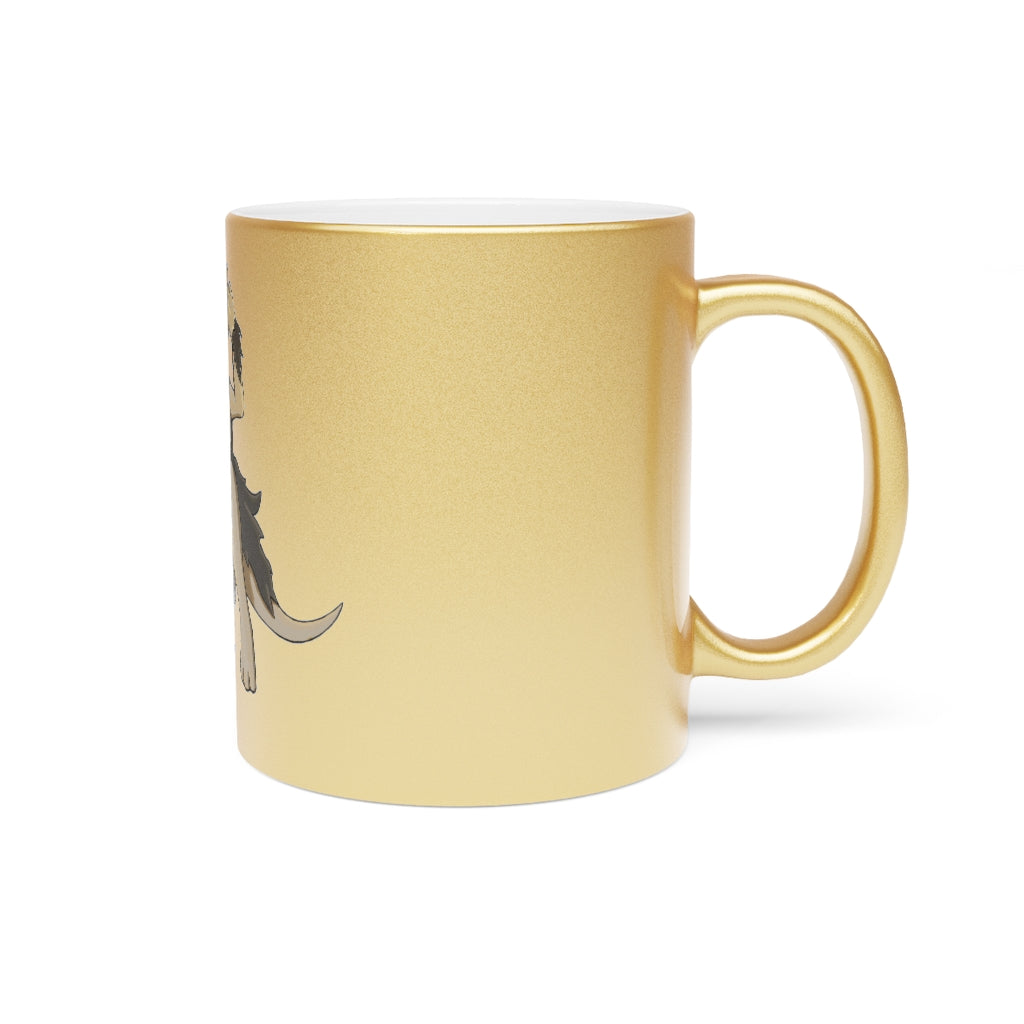 Chiwuadud metallic mug in silver and gold with personalized design options, showcasing a stylish ceramic finish.