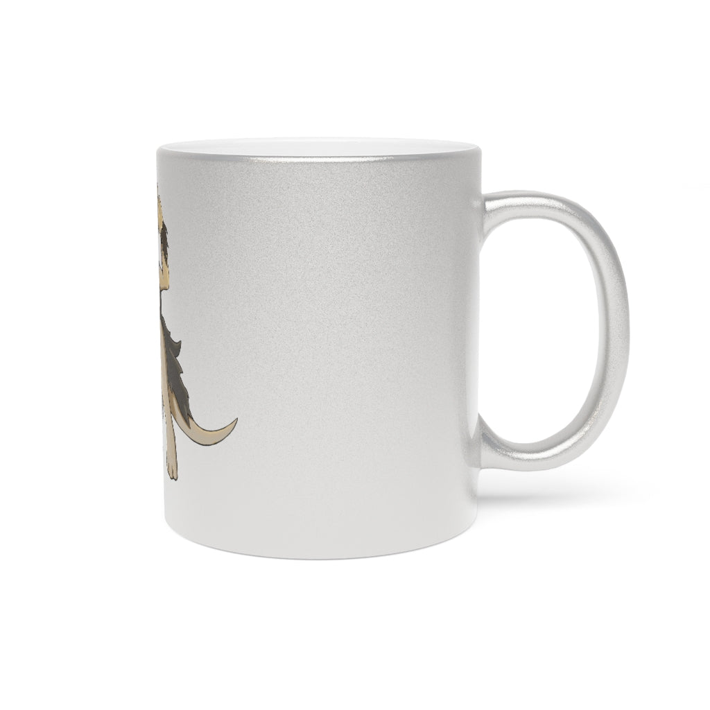 Chiwuadud metallic mug in silver and gold with personalized design options, showcasing a stylish ceramic finish.