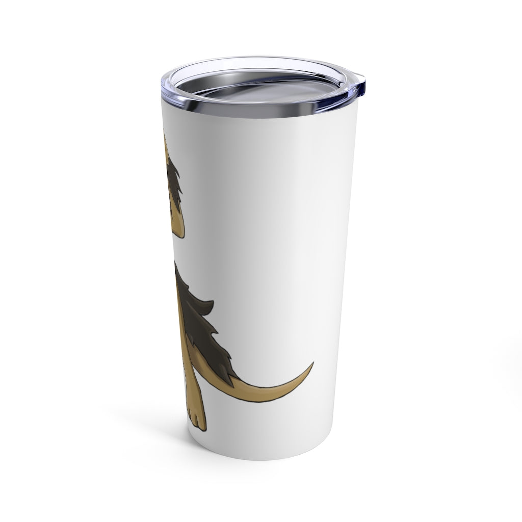 Chiwuadud Tumbler 20oz in stainless steel with a see-thru plastic lid, showcasing its sleek design and rounded corners.