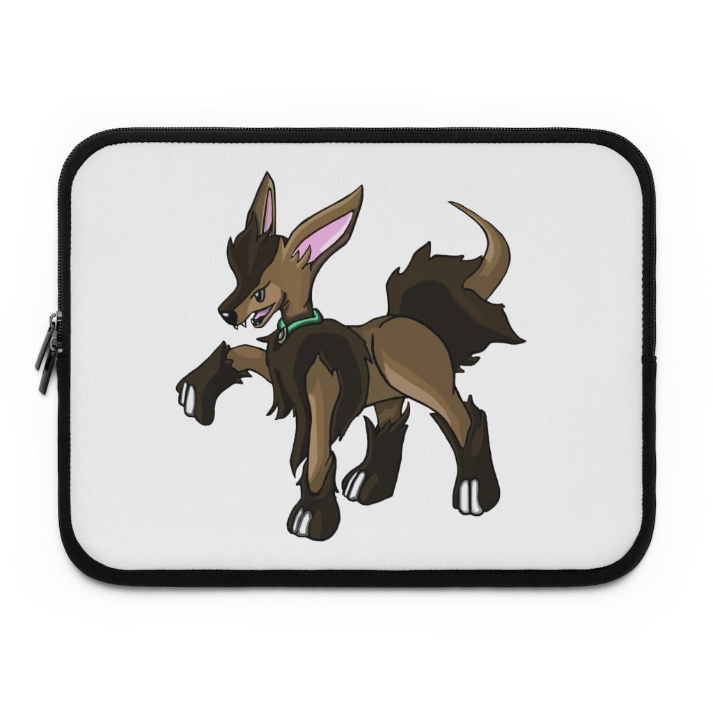 Chiwuahun Laptop Sleeve featuring customizable front design and black polyester back, ideal for protecting laptops.