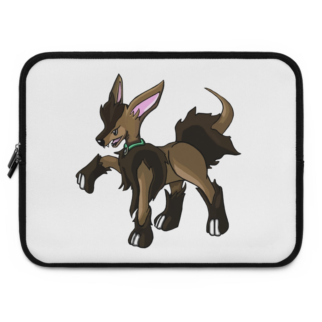 Chiwuahun Laptop Sleeve featuring customizable front design and black polyester back, ideal for protecting laptops.