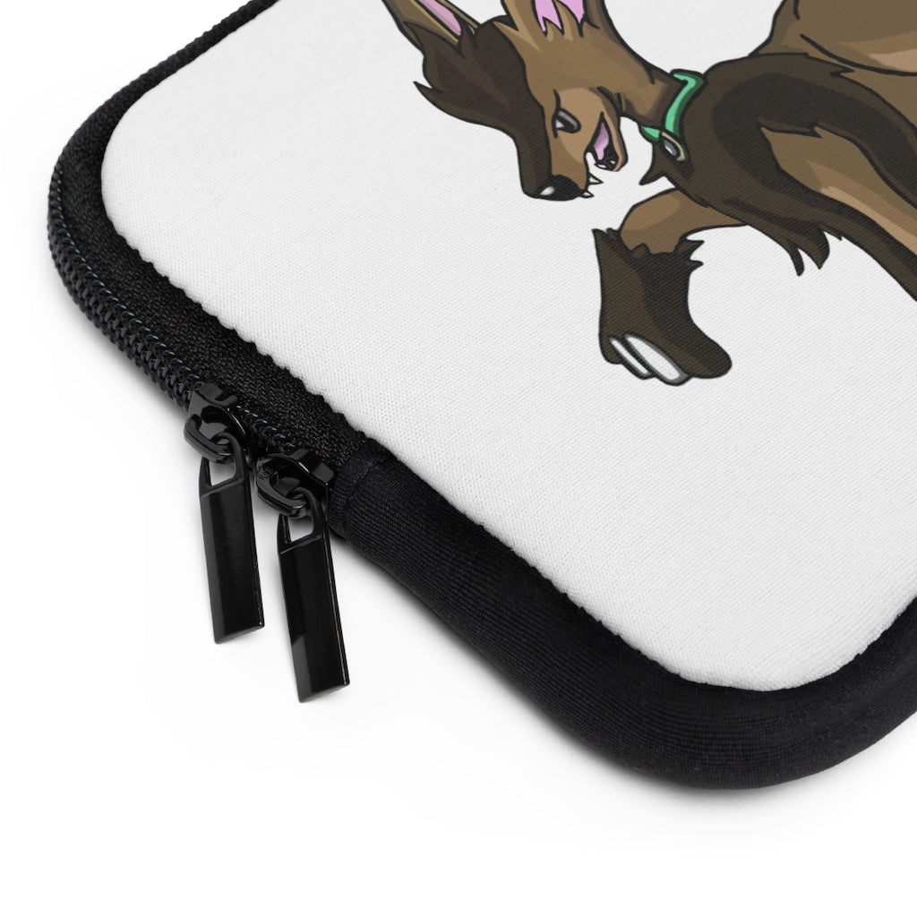 Chiwuahun Laptop Sleeve featuring customizable front design and black polyester back, ideal for protecting laptops.