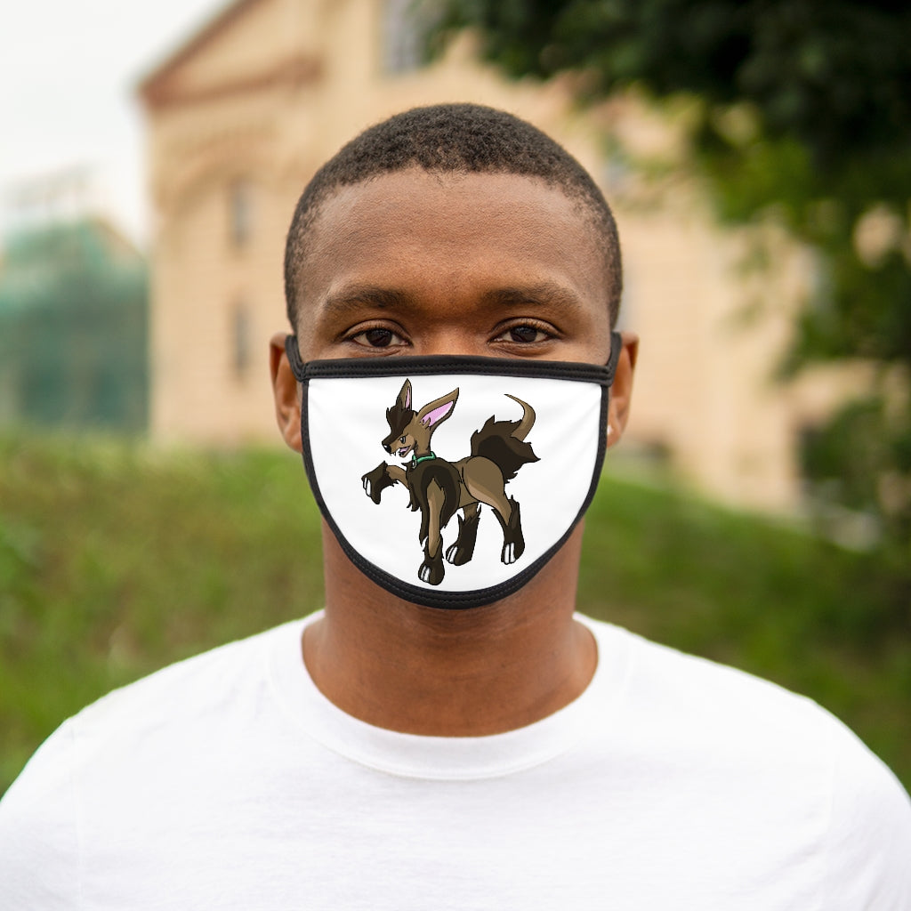 Chiwuahun Mixed-Fabric Face Mask featuring a black outer edge and earloops, made from polyester and cotton for comfort and style.