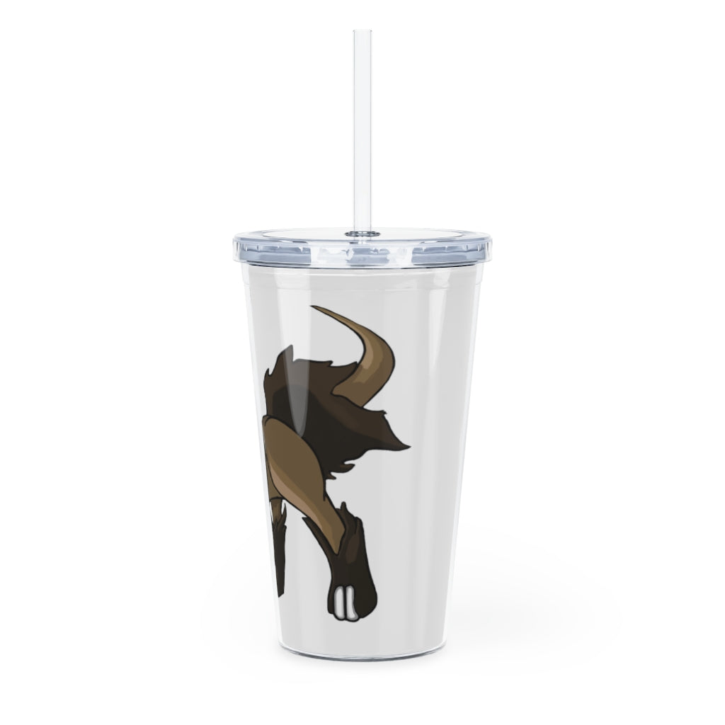 Chiwuahun Plastic Tumbler with Straw, featuring a customizable design and double wall insulation, perfect for parties and gatherings.