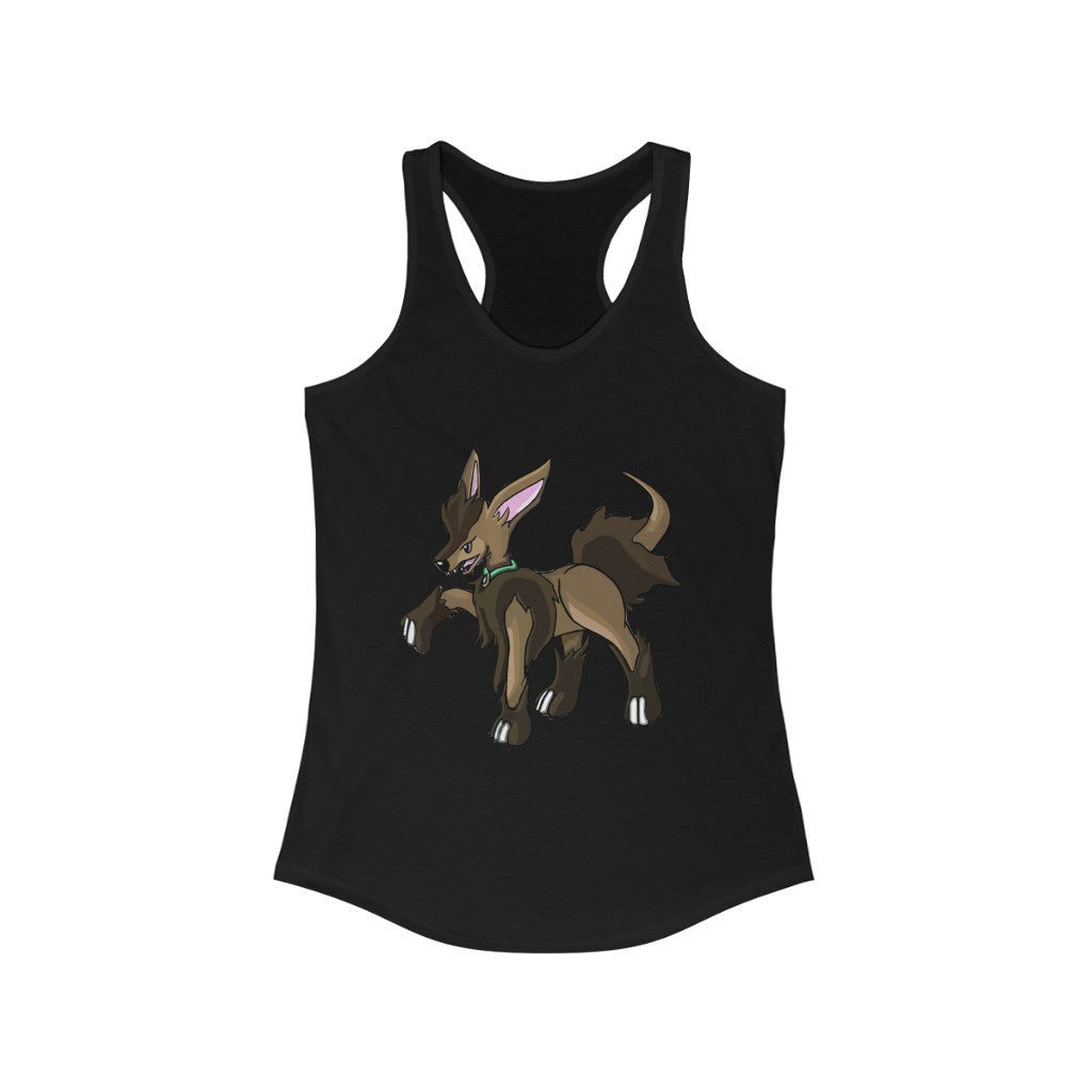 Chiwuahun Women's Ideal Racerback Tank in a stylish slim fit, showcasing the racerback design and soft fabric.