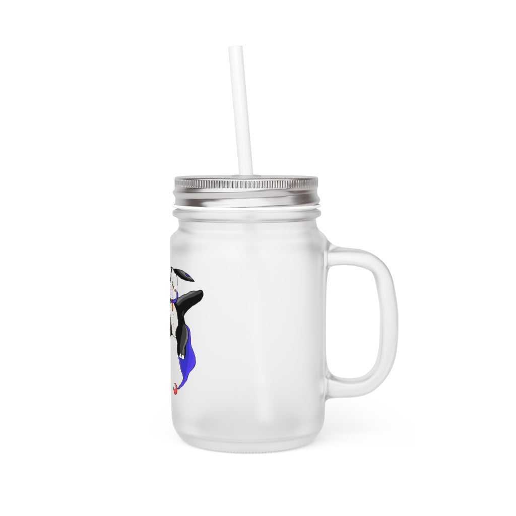 Choyri Mason Jar made of frosted glass with a straw and lid, perfect for personalized drinks.