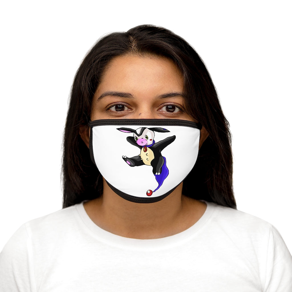 Choyri Mixed-Fabric Face Mask featuring a black outer edge and earloops, made of polyester and cotton for comfort and style.