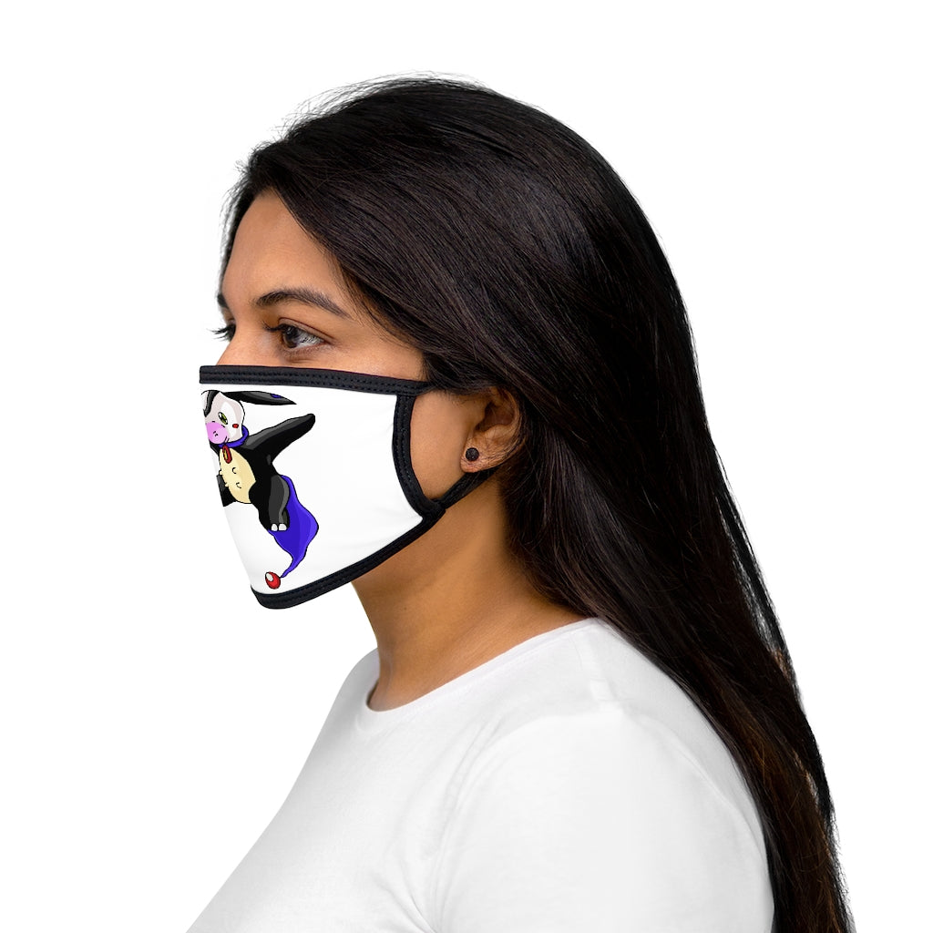 Choyri Mixed-Fabric Face Mask featuring a black outer edge and earloops, made of polyester and cotton for comfort and style.