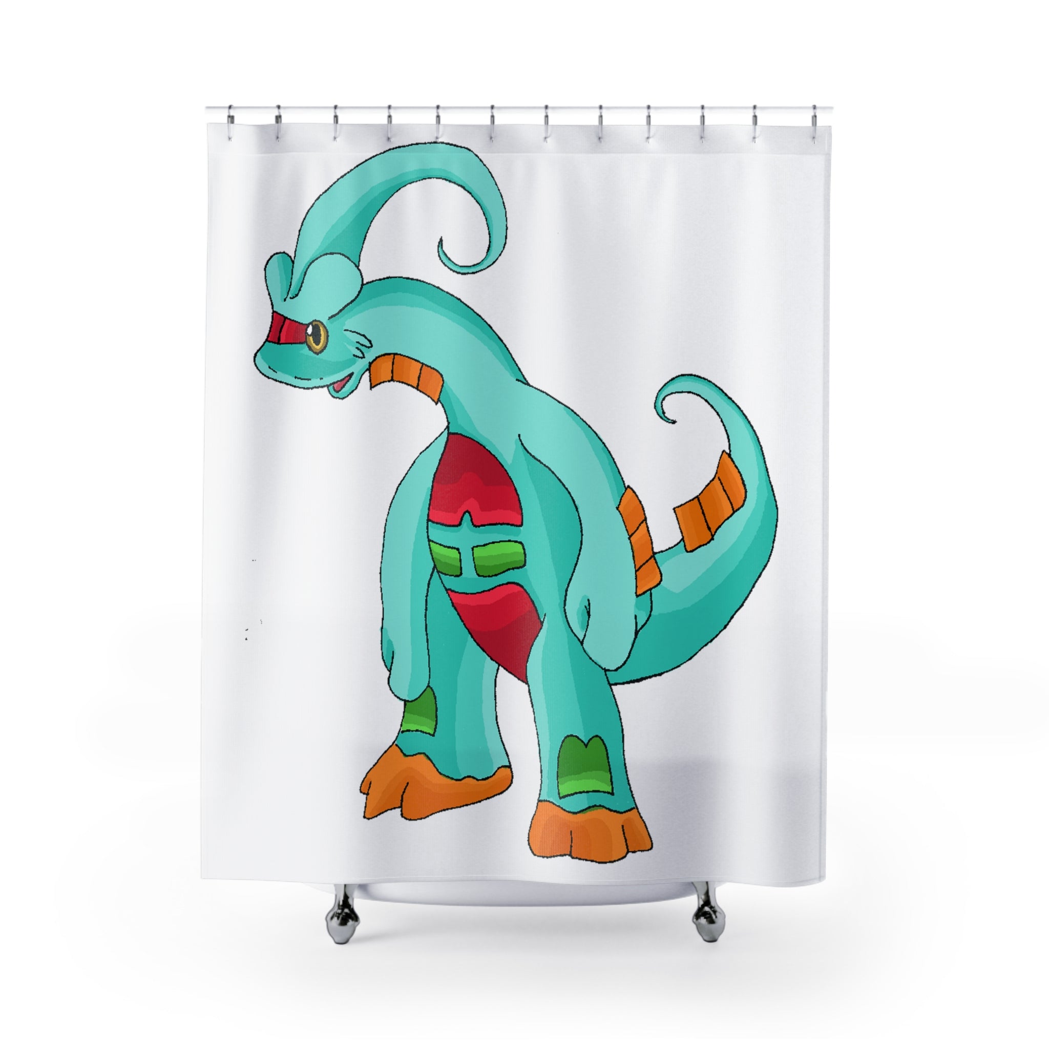 Chrisikle Shower Curtain featuring vibrant custom designs on durable polyester fabric, perfect for enhancing bathroom decor.