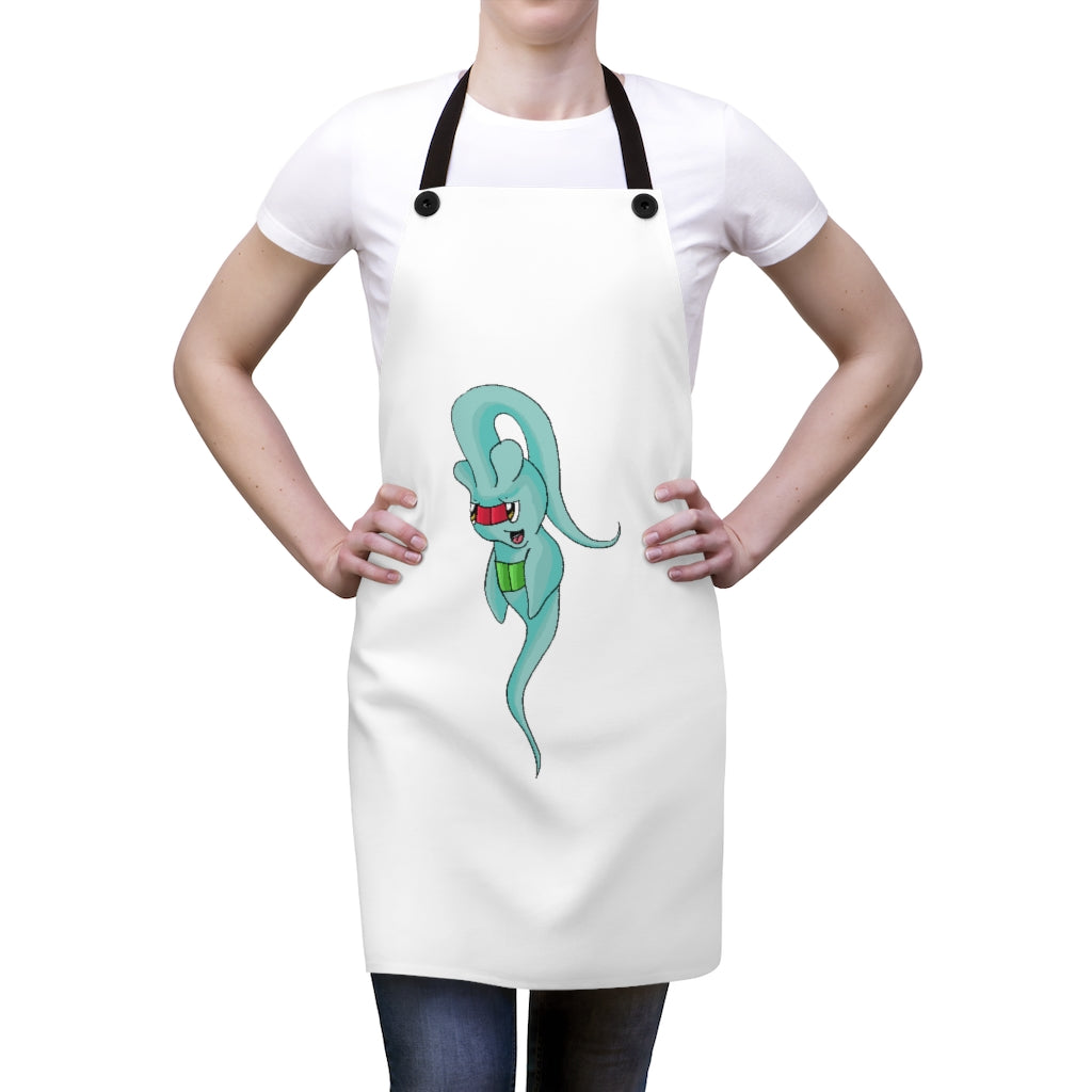 Chriskisx Apron featuring a stylish design with black detachable twill straps, made from durable 100% polyester.