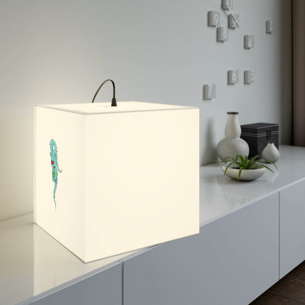 A stylish Chriskisx Personalized Lamp in a cube shape, showcasing its unique design and customizable lighting options, perfect for indoor decor.